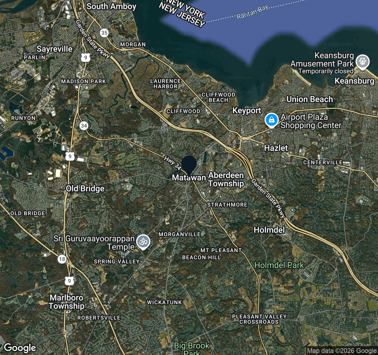 Hybrid map view of Matawan