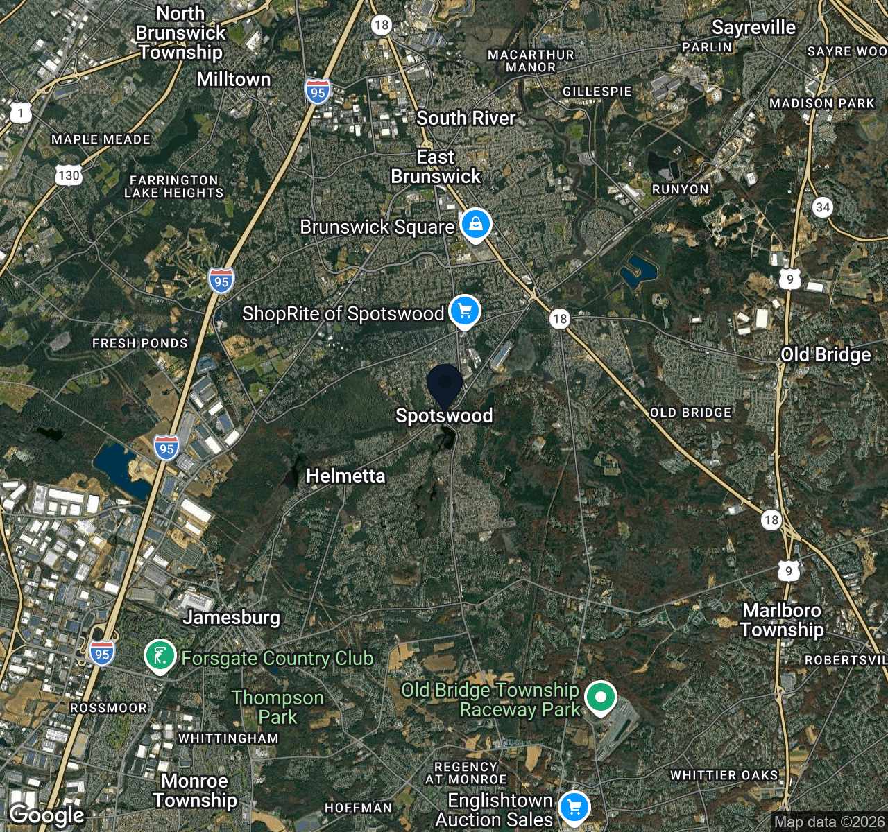 Hybrid map view of Spotswood