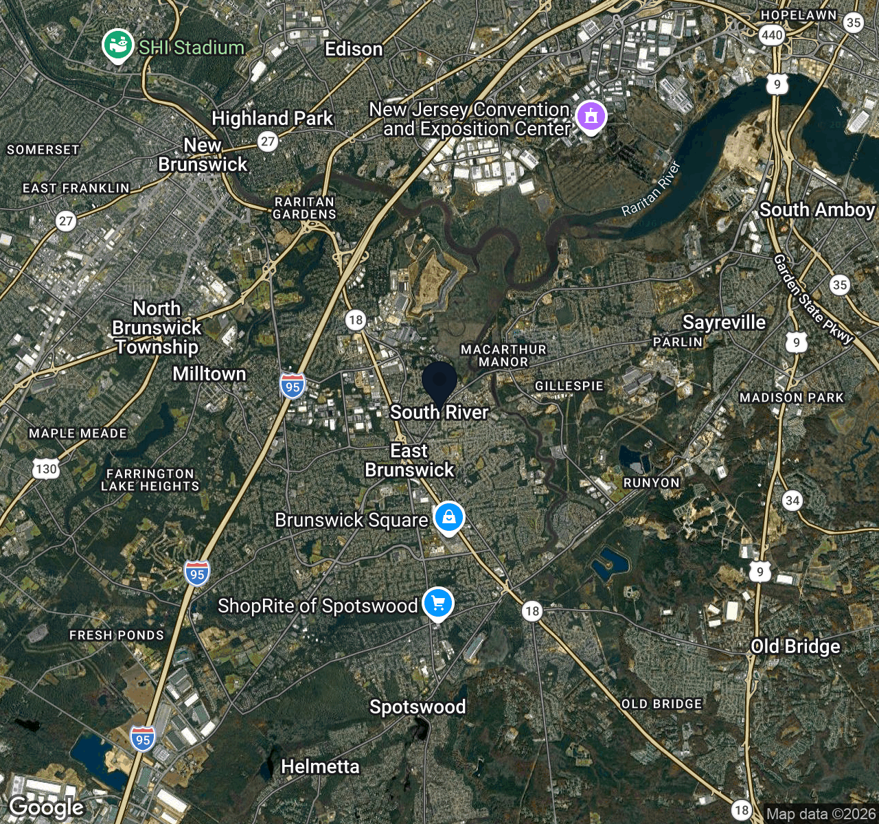 Hybrid map view of South River