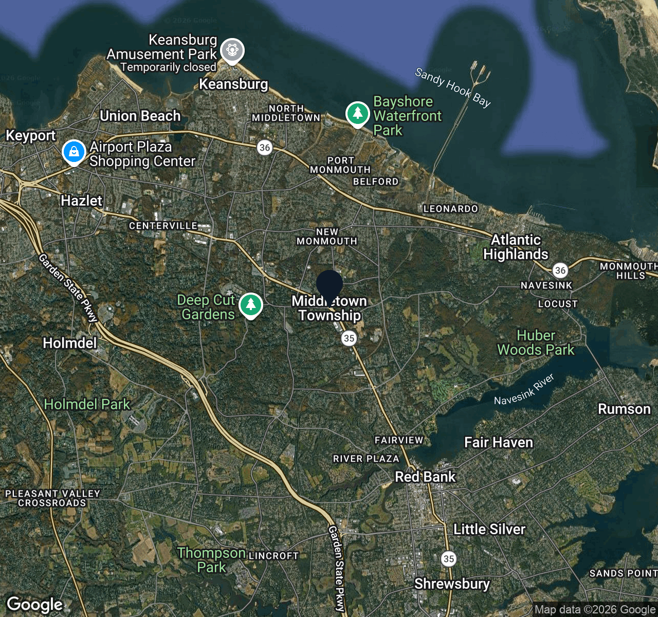 Hybrid map view of Middletown