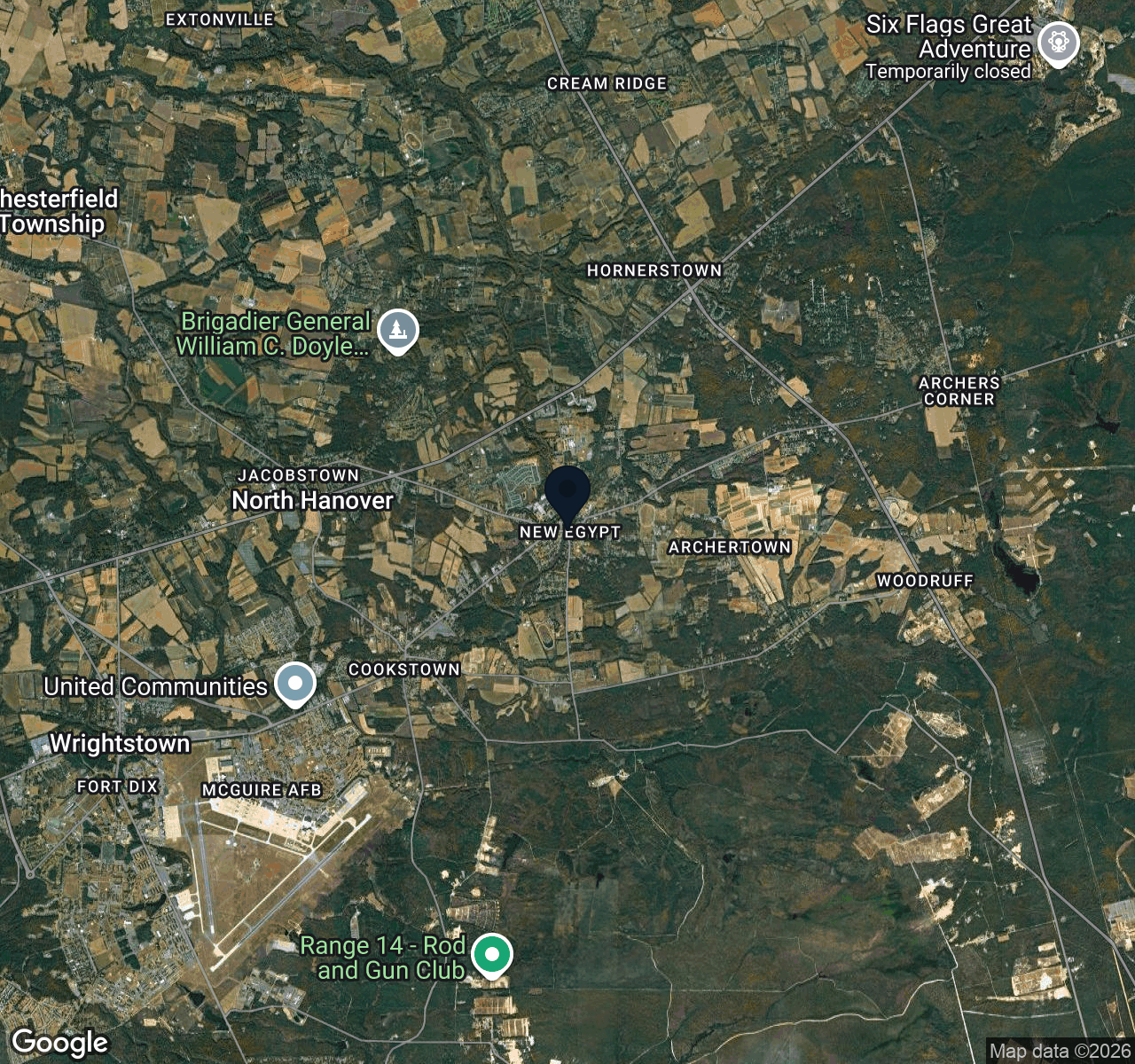 Hybrid map view of Plumsted