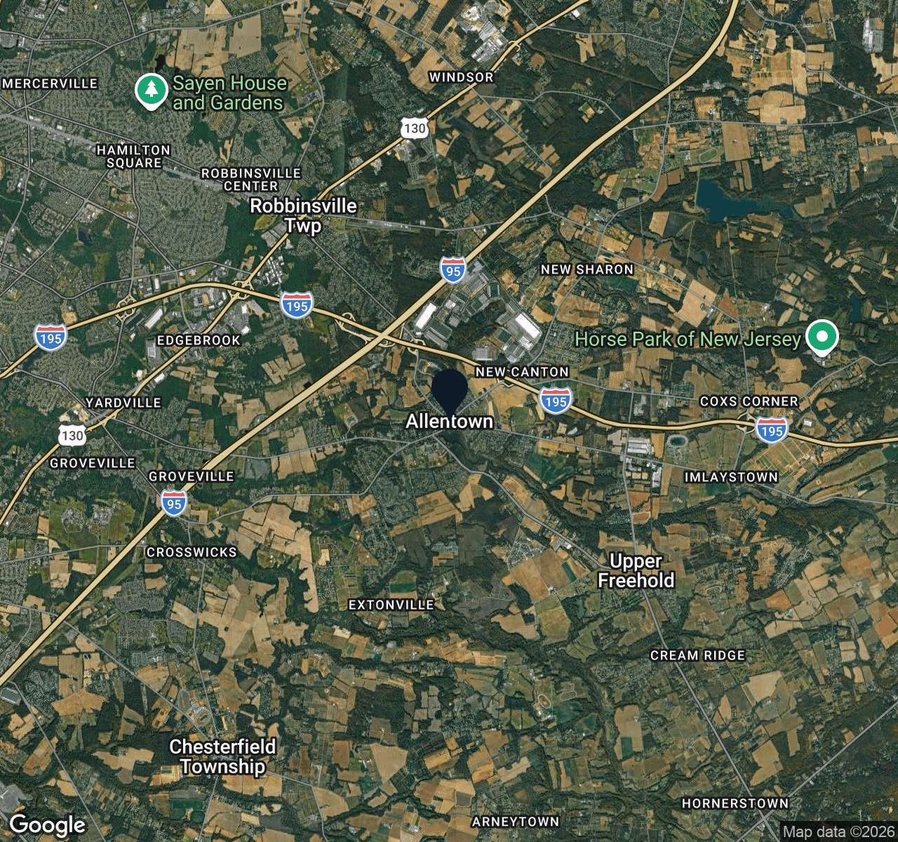 Hybrid map view of Allentown Boro