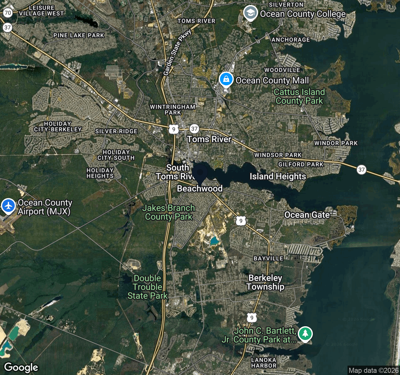 Hybrid map view of Beachwood