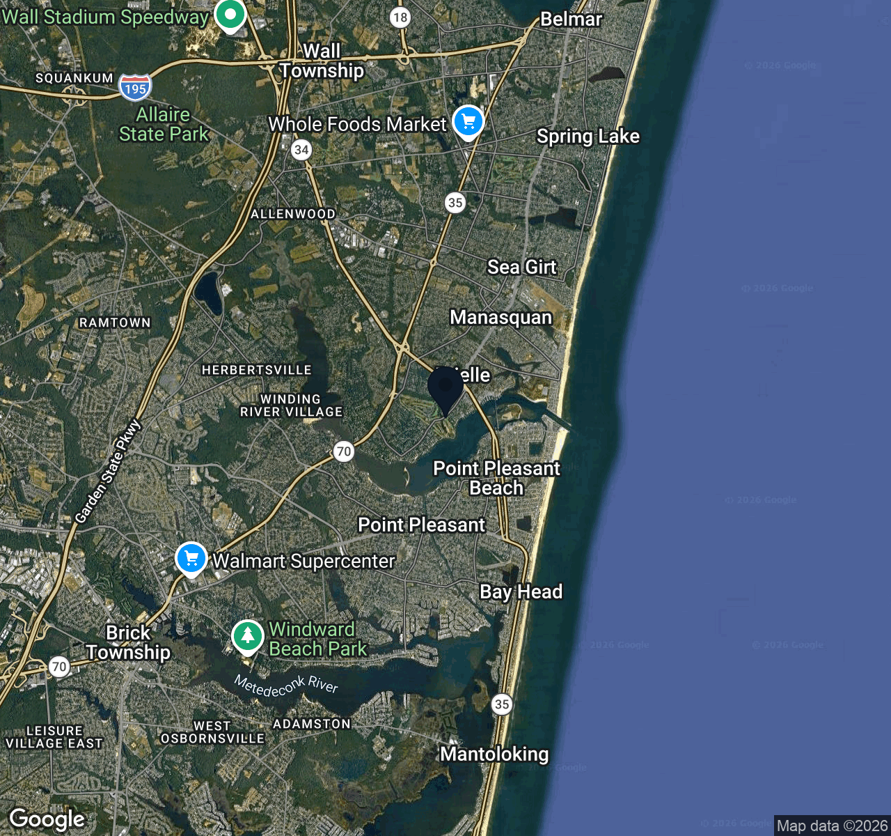 Hybrid map view of Brielle Boro