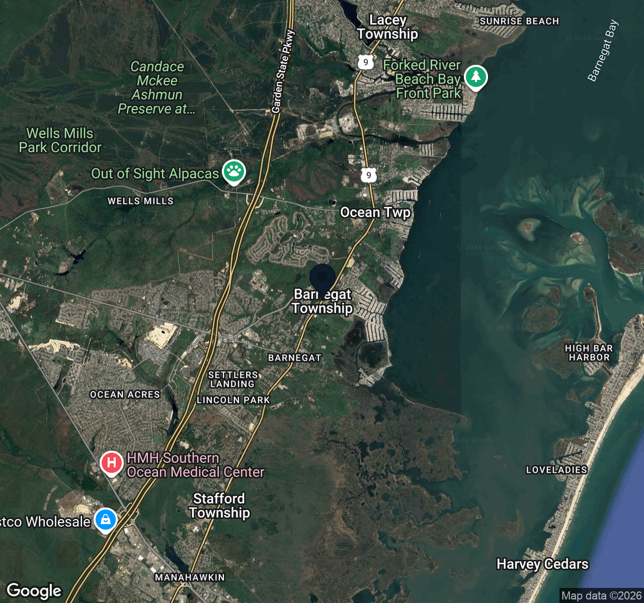 Hybrid map view of Barnegat