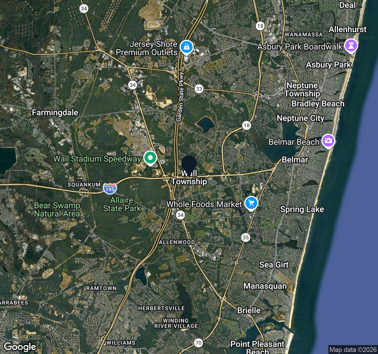 Hybrid map view of Wall